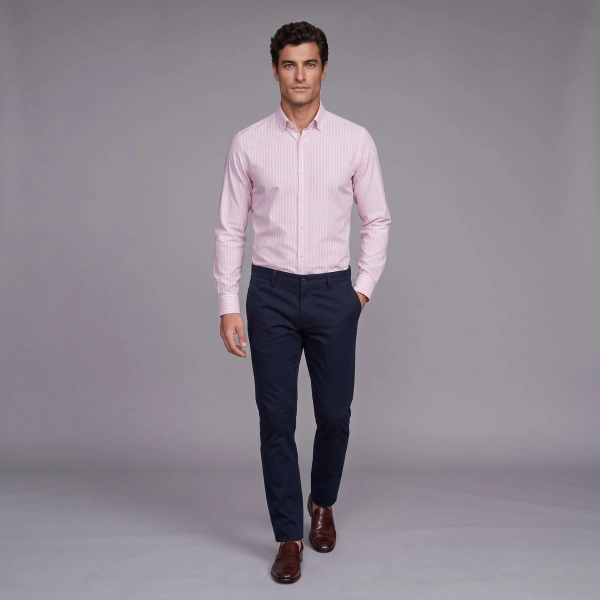 CAMISA M/L LISTRA NAUTIC ROSA