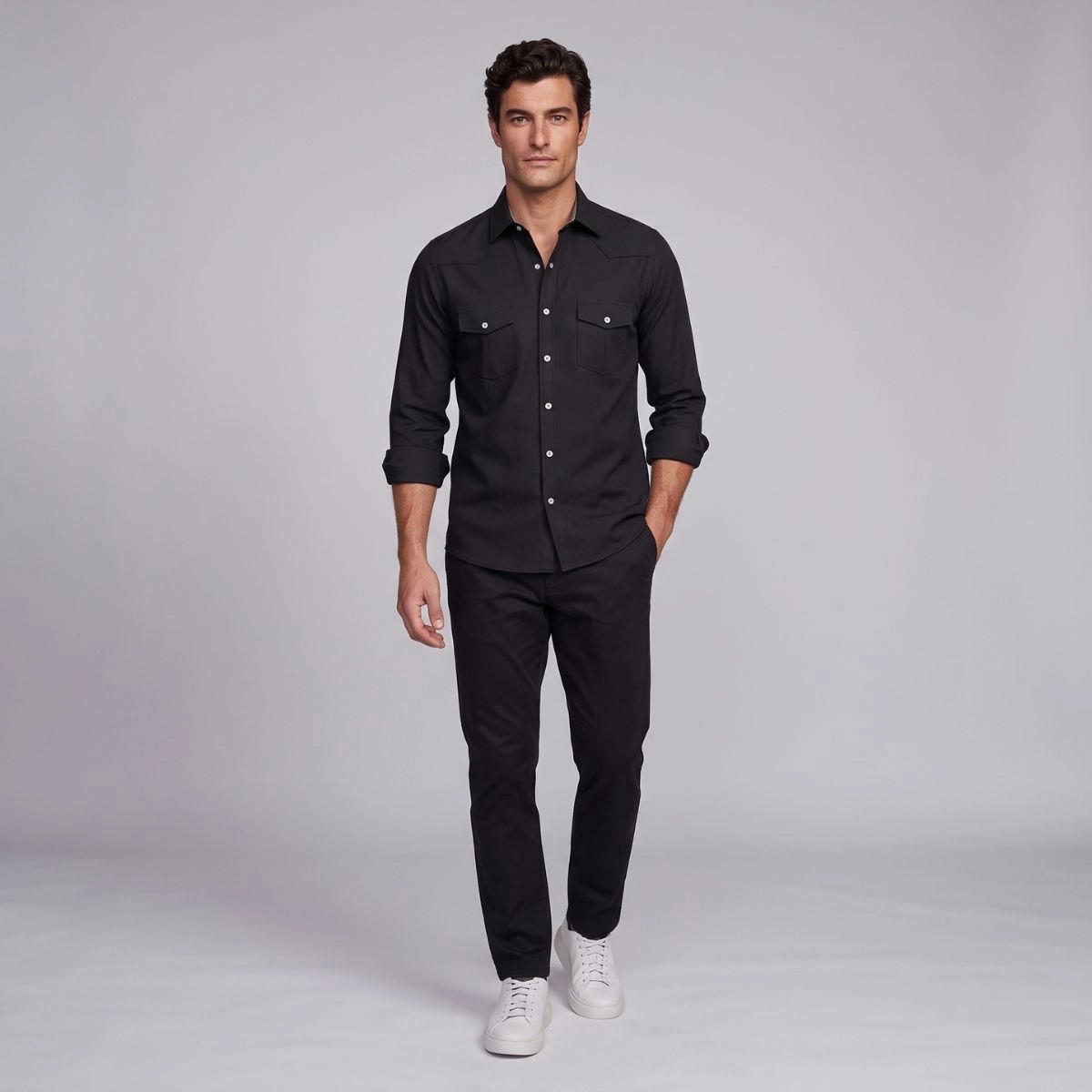 CAMISA URBAN 2 BOLSOS PRETA