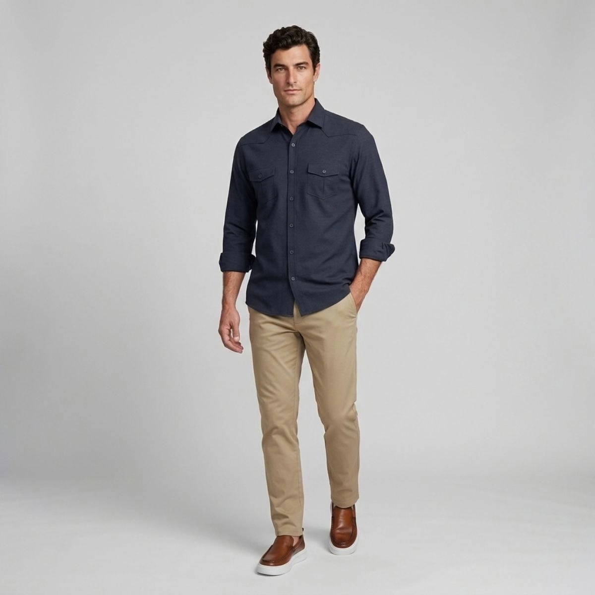 CAMISA URBAN 2 BOLSOS MARINHO