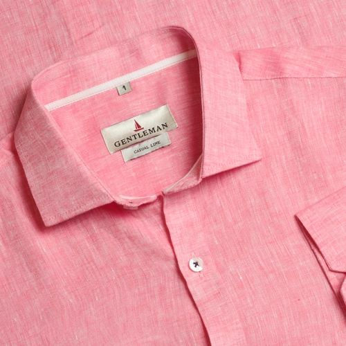 CAMISA PURO LINHO ITALIANO GOIABA