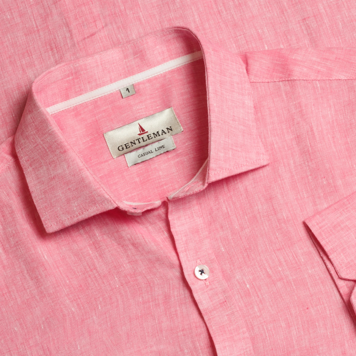 CAMISA PURO LINHO ITALIANO GOIABA