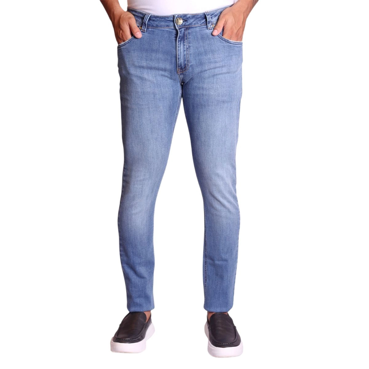 CALÇA JEANS WASH STONED