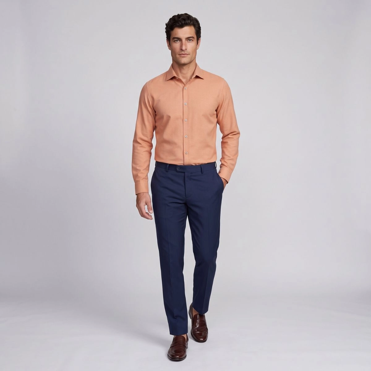 CAMISA OXFORDINE FIO 80 LARANJA