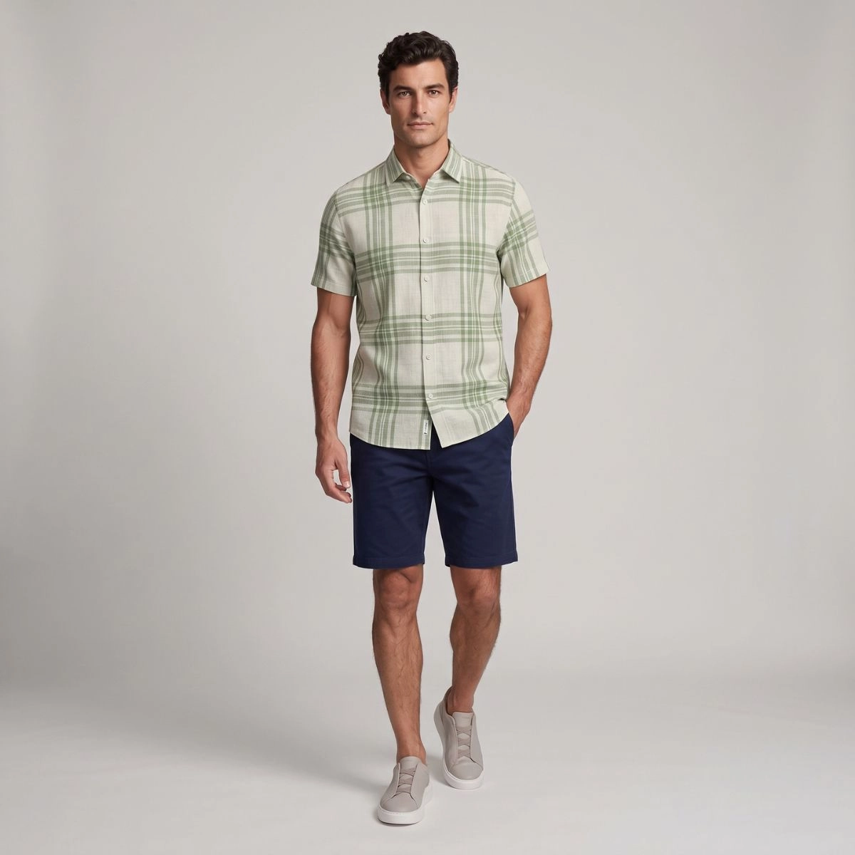 CAMISA M/C SUMMER XADREZ VERDE