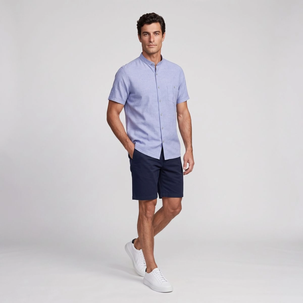 CAMISA GOLA PADRE SUNSET AZUL CLARO