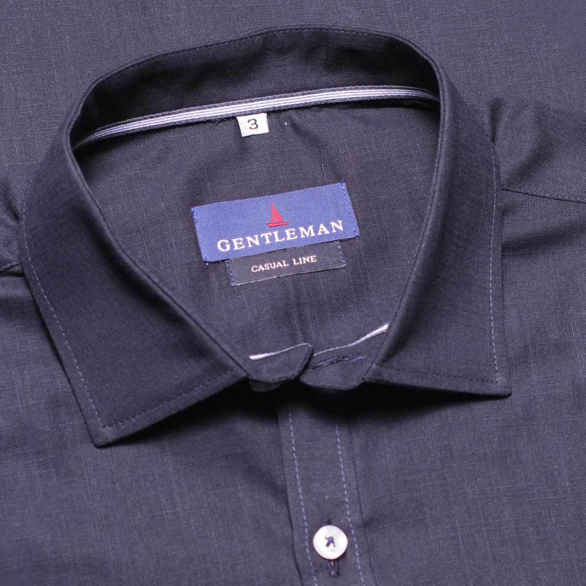 CAMISA M/C BLEND LINHO AZUL MARINHO