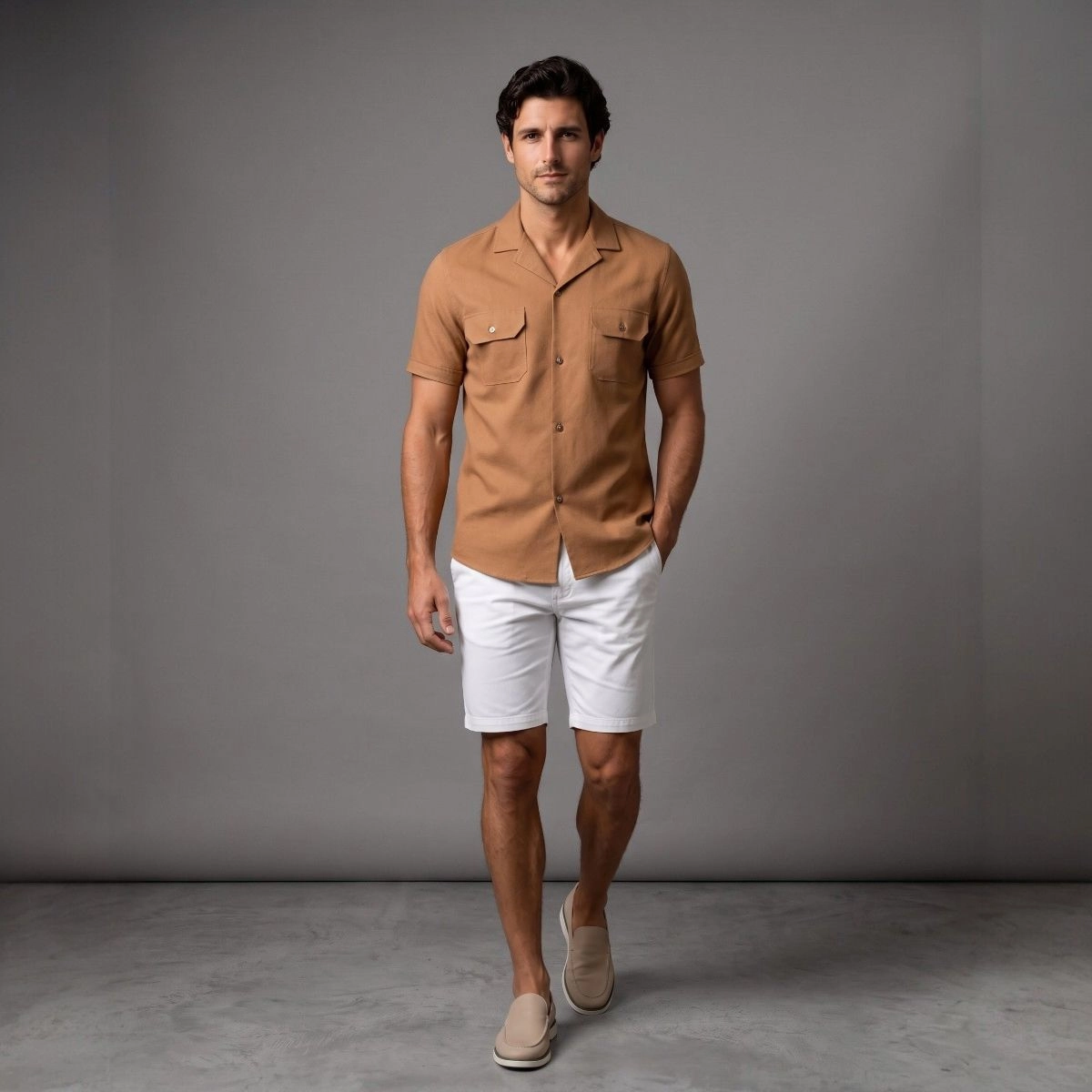 CAMISA MC GOLA CUBANA CAMEL