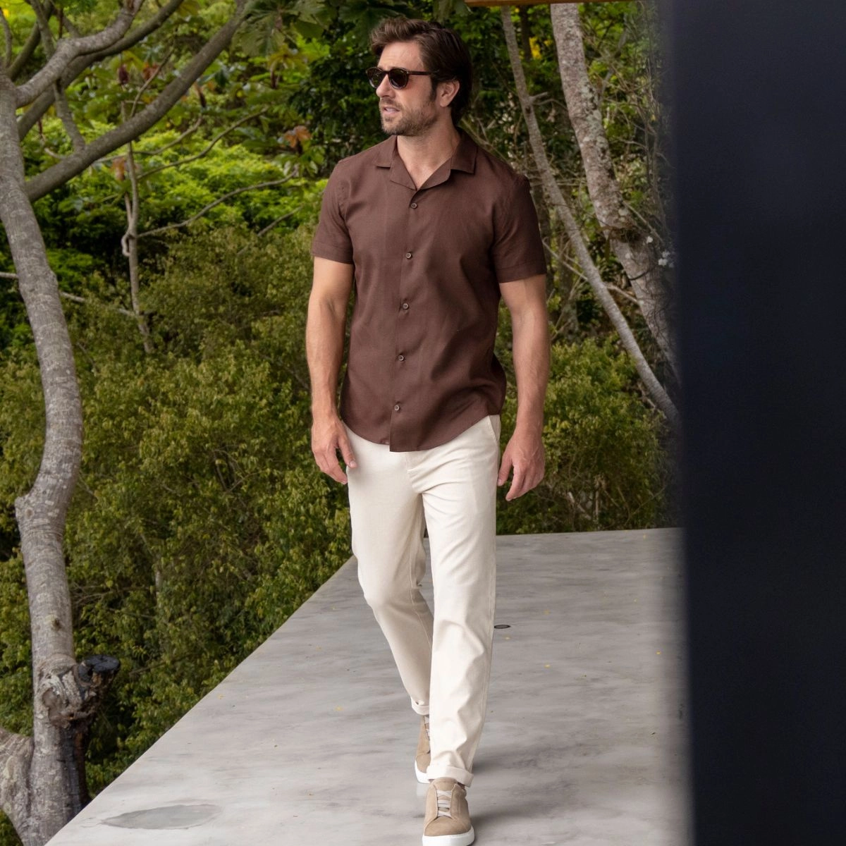 CAMISA MC GOLA CUBANA MARROM