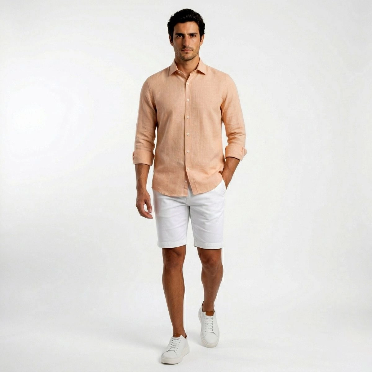 CAMISA PURO LINHO BEGE