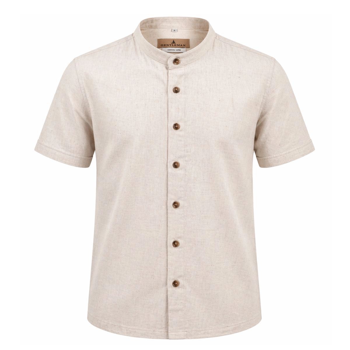 CAMISA M/C GOLA PADRE BLEND LINHO OFFWHI