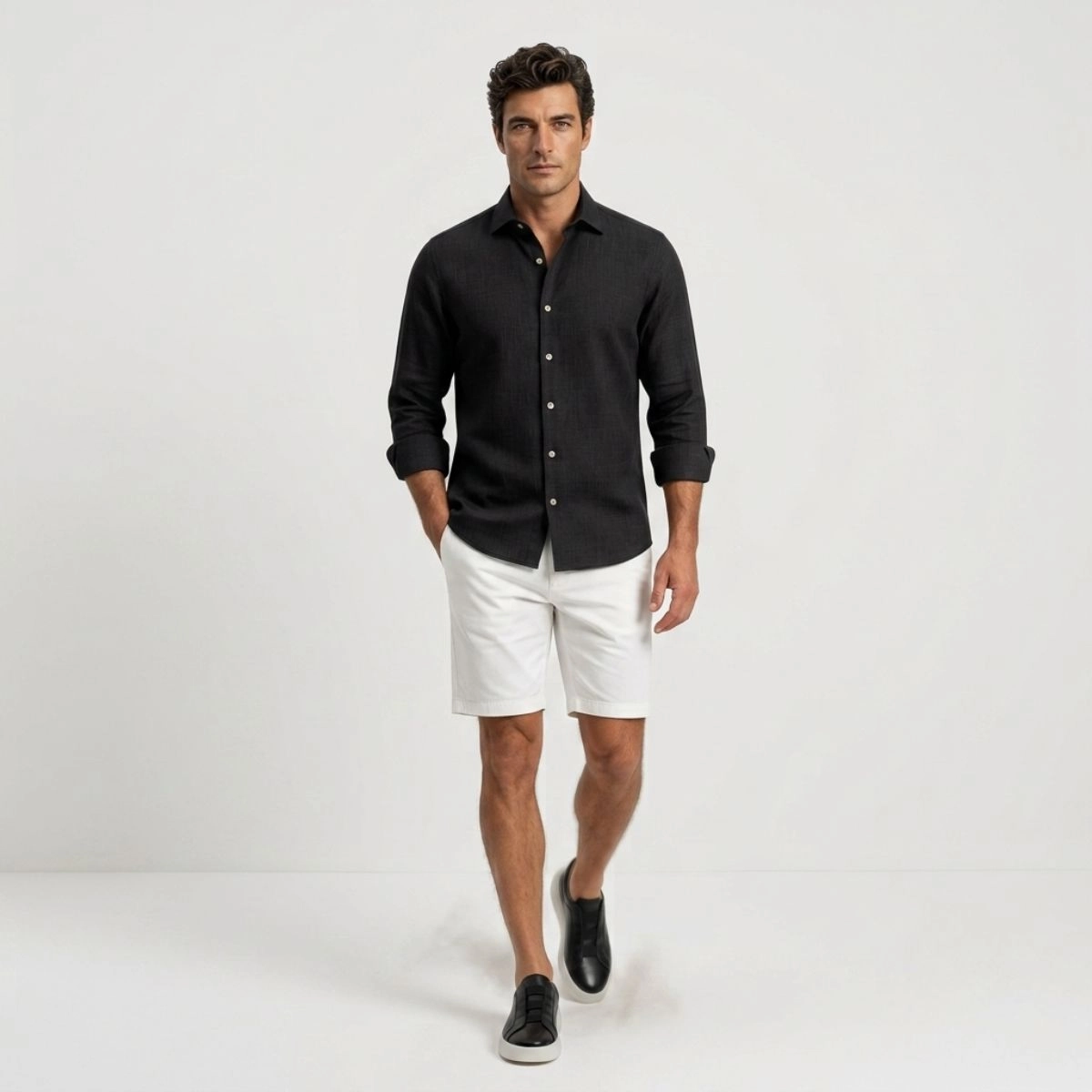 CAMISA PURO LINHO PRETO