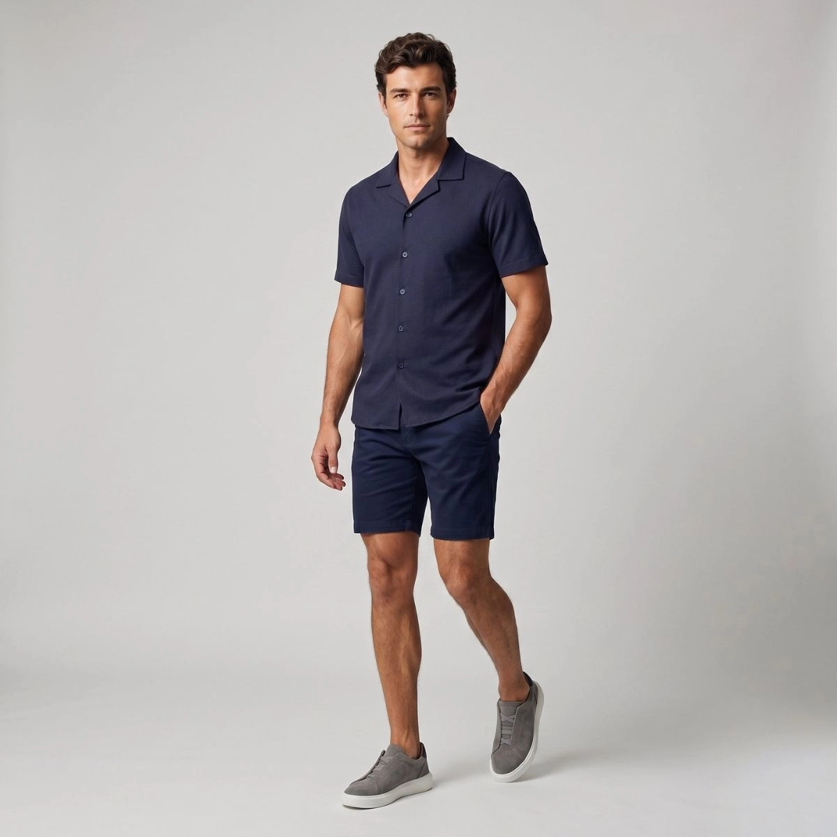 CAMISA M/C GOLA CUBANA MARINHO