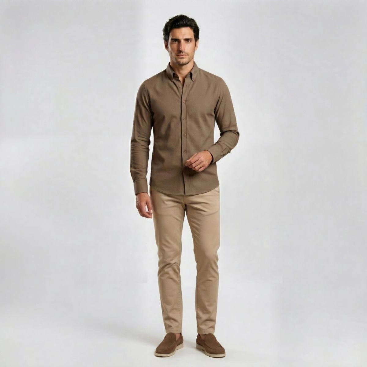 CAMISA OXFORDINE CAQUI