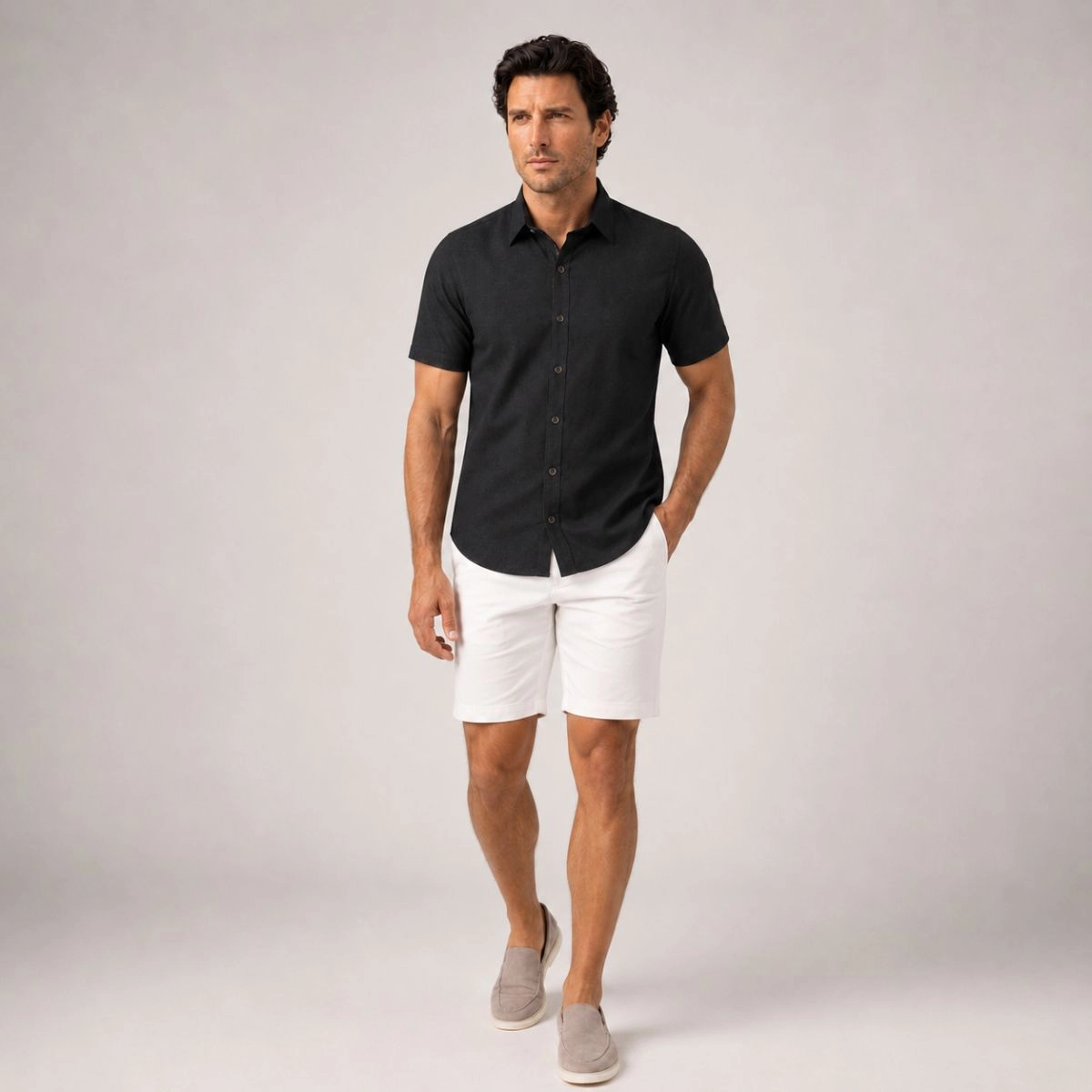CAMISA M/C VISCOLINHO PRETO