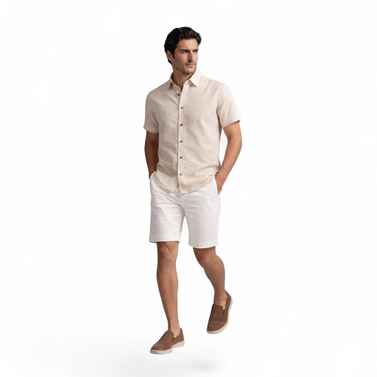 CAMISA M/C VISCOLINHO OFFWHITE