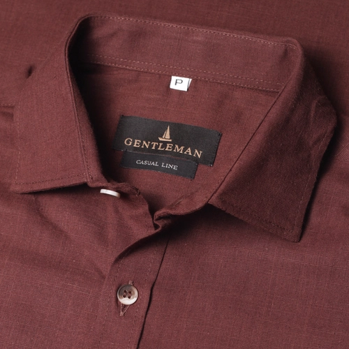 CAMISA M/C VISCOLINHO MARROM