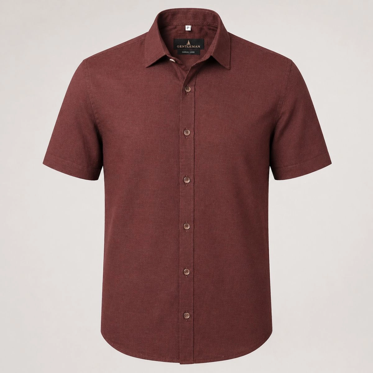 CAMISA M/C VISCOLINHO MARROM