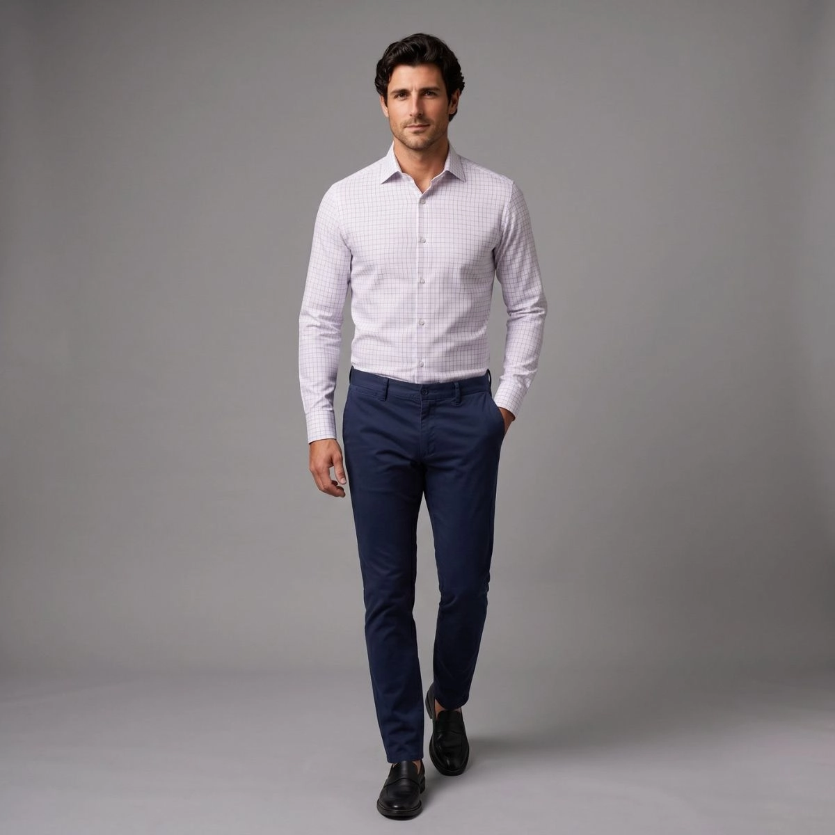CAMISA TECH QUADRICULADA MARINHO
