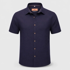CAMISA M/C BLEND LINHO MARINHO