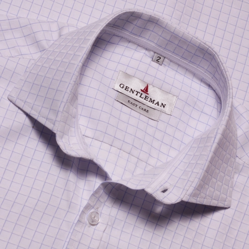 CAMISA M/C TECH QUADRICULADA AZUL