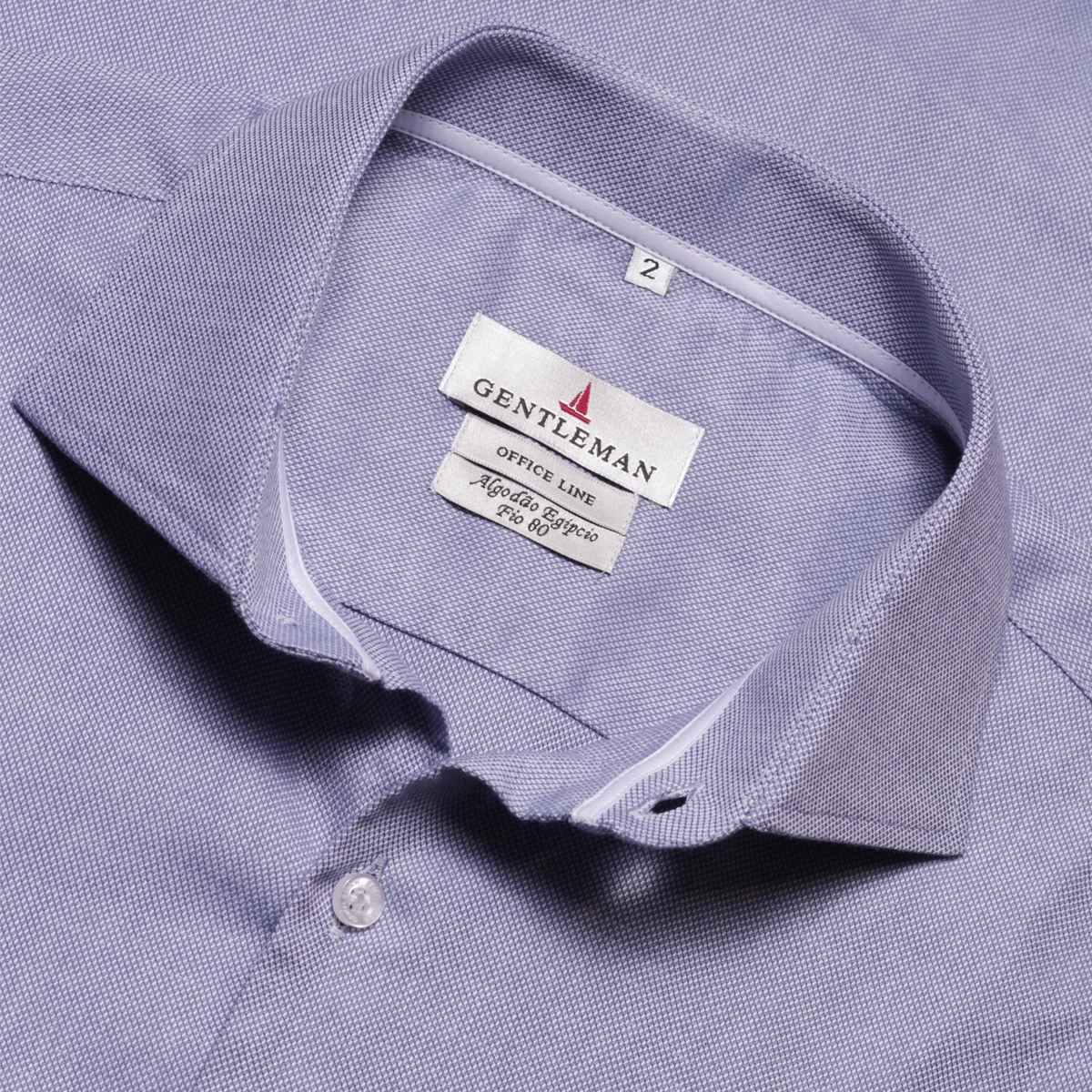 CAMISA FIO 80 MAQUINETA AZUL