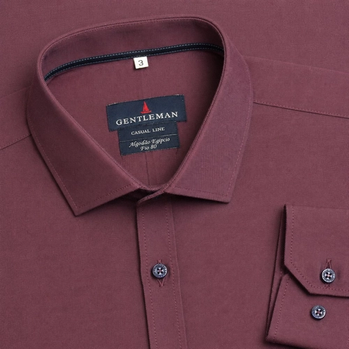 CAMISA OXFORDINE FIO 80 VINHO