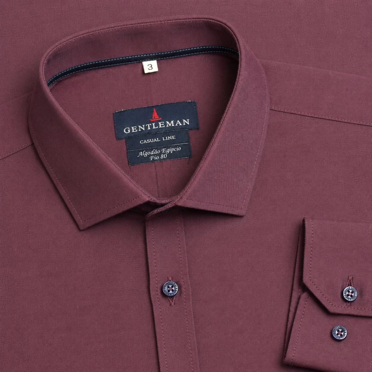 CAMISA OXFORDINE FIO 80 VINHO