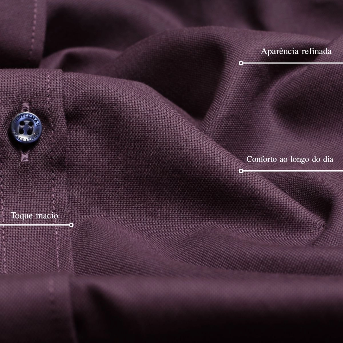 CAMISA OXFORDINE FIO 80 VINHO