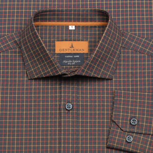 CAMISA XADREZ FIO 80 VINHO
