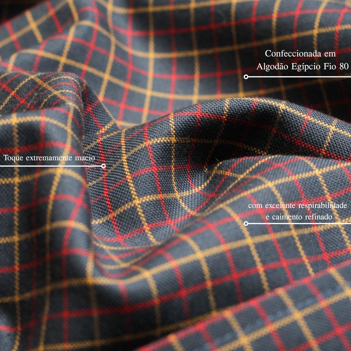 CAMISA XADREZ FIO 80 VINHO