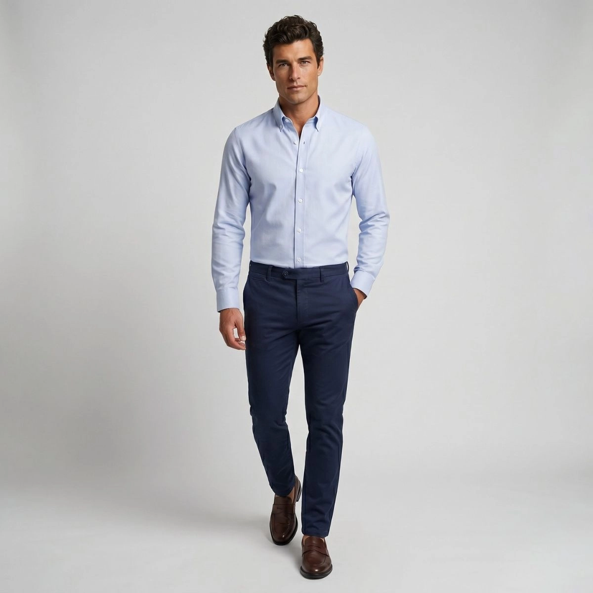 CAMISA OXFORDINE BOTTOM AZUL