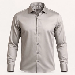 CAMISA ACETINADA FIO 100 GRAFITE