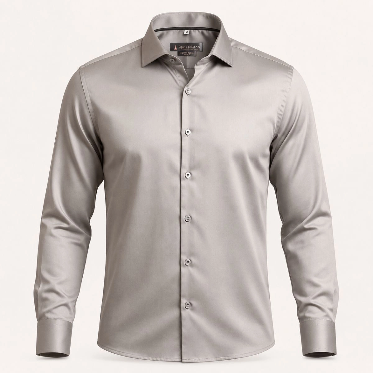 CAMISA ACETINADA FIO 100 GRAFITE