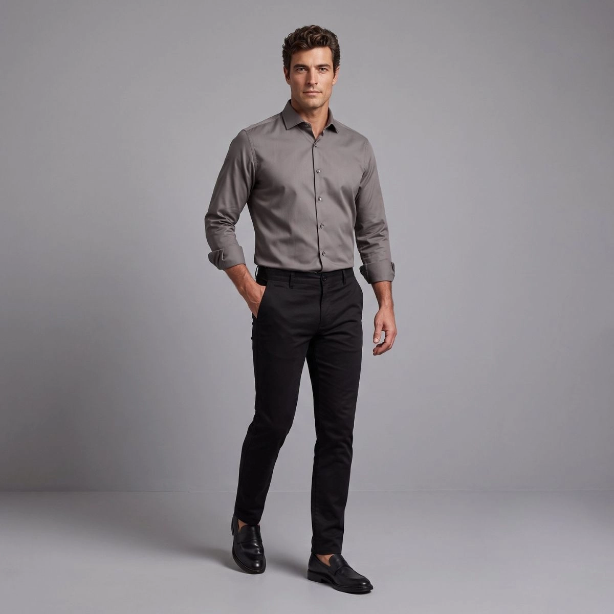 CAMISA BAMBU STRETCH GRAFITE