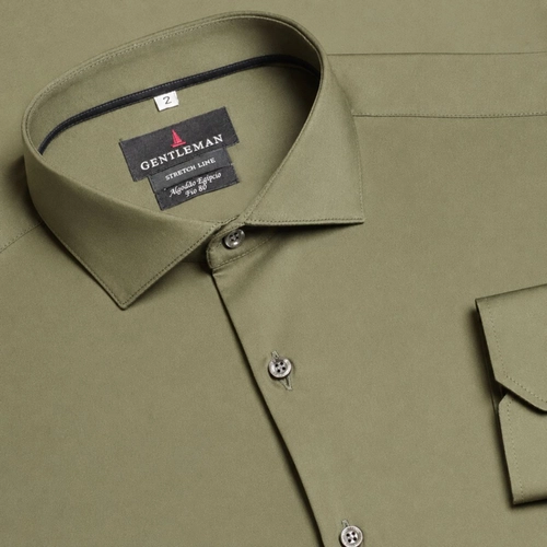 CAMISA STRETCH ACETINADA FIO 80 VERDE