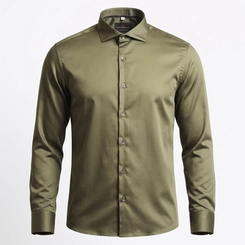 CAMISA STRETCH ACETINADA FIO 80 VERDE
