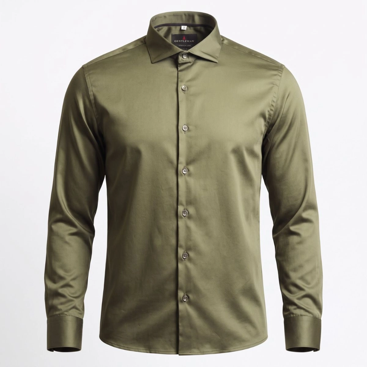 CAMISA STRETCH ACETINADA FIO 80 VERDE