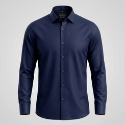 CAMISA BAMBU STRETCH MARINHO