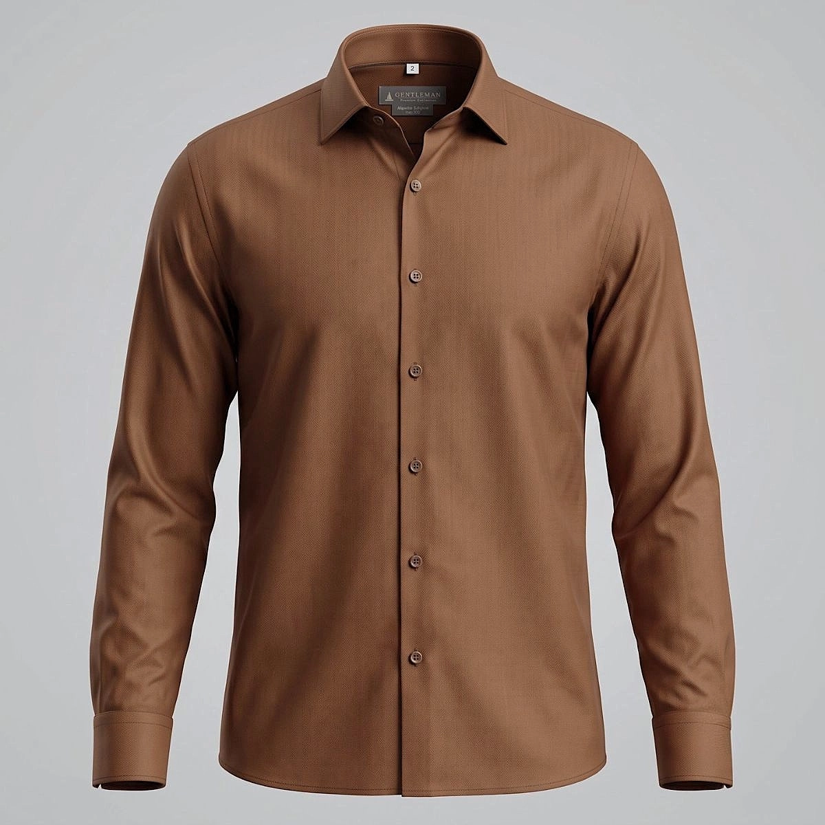 CAMISA ACETINADA FIO 100 MARROM