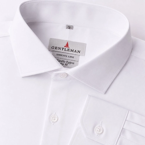 CAMISA STRETCH ACETINADA FIO 80 BRANCA