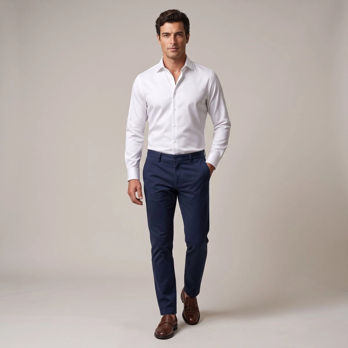 CAMISA STRETCH ACETINADA FIO 80 BRANCA