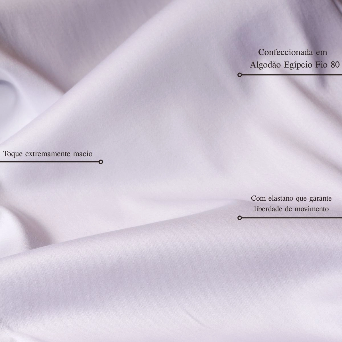 CAMISA STRETCH ACETINADA FIO 80 BRANCA