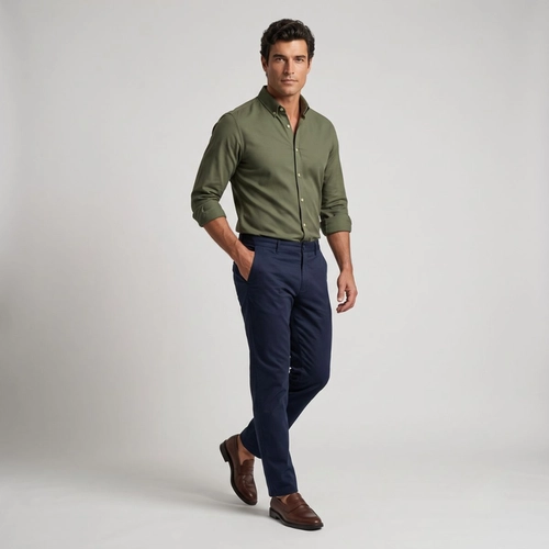 CAMISA OXFORD BOTTON VERDE