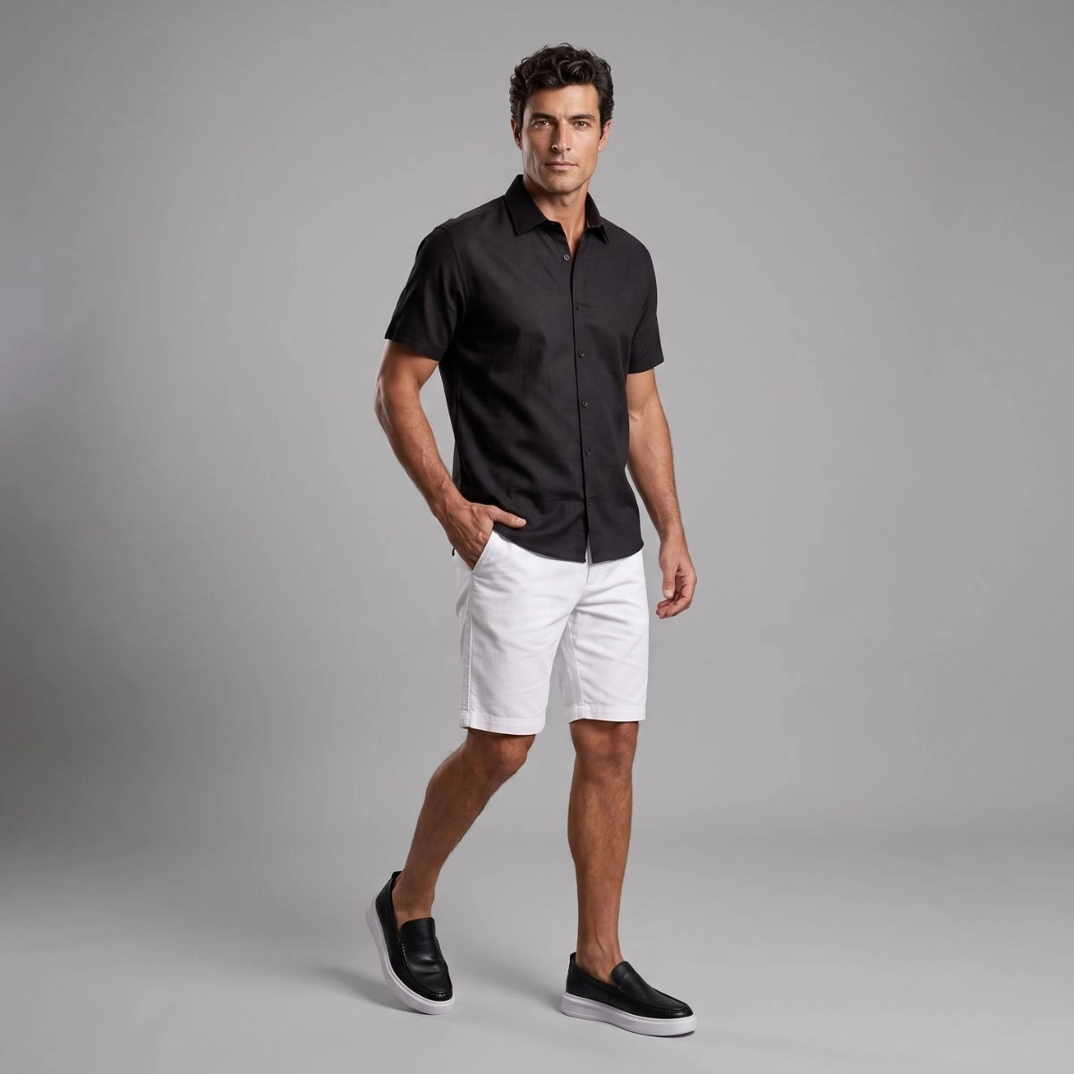 CAMISA VISCOLINHO PRETO