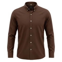 CAMISA OXFORD BOTTON MARROM