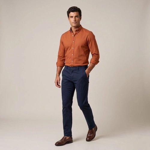 CAMISA OXFORD BOTTON TERRACOTA