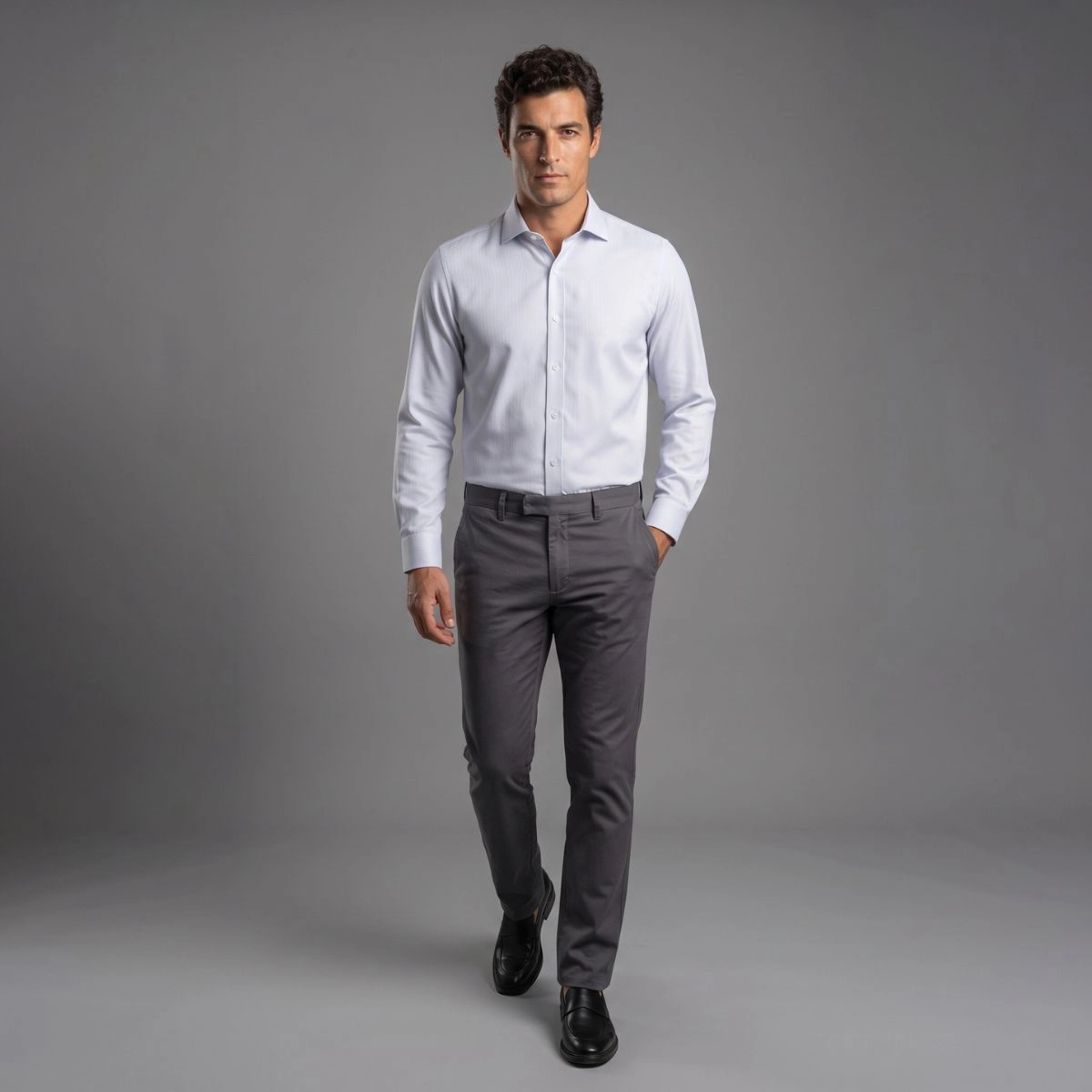 CAMISA OFFICE BAMBU CINZA