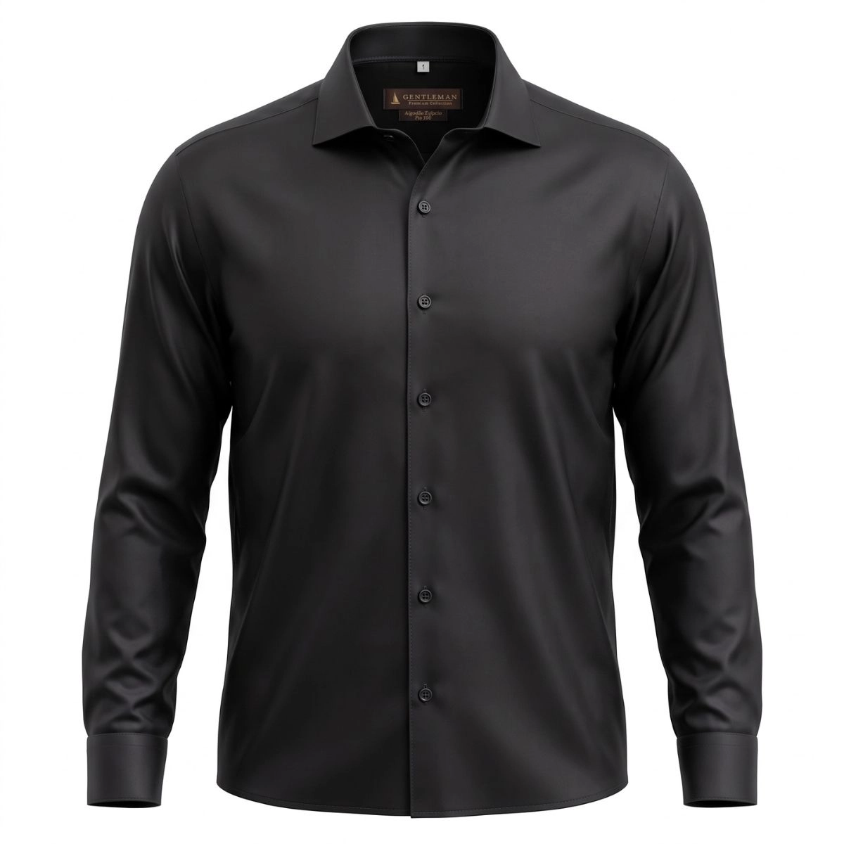 CAMISA NO IRON ITALIANA PRETA