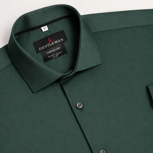 CAMISA STRETCH ACETINADA 80 VERDE