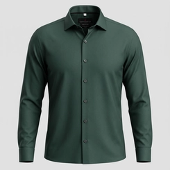 CAMISA STRETCH ACETINADA 80 VERDE